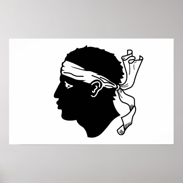 Framed print with Flag of Corsica, France (Front)