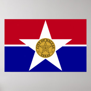 Framed print with Flag of Dallas, U.S.A.