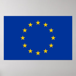 Framed print with Flag of European Union