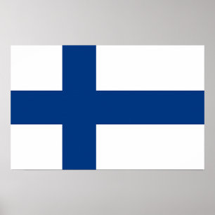 Framed print with Flag of Finland