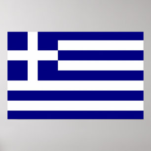 Framed print with Flag of  Greece