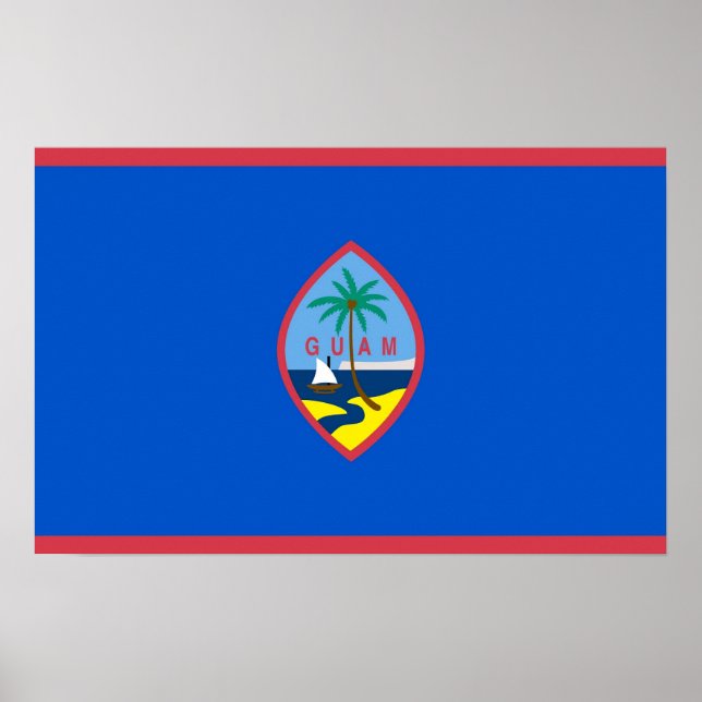 Framed print with Flag of Guam, U.S.A. (Front)