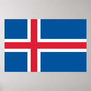 Framed print with Flag of Iceland