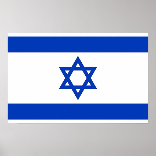 Framed print with Flag of  Israel (Front)