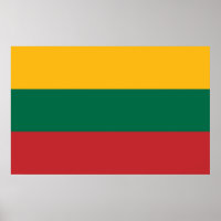 Framed print with Flag of Lithuania