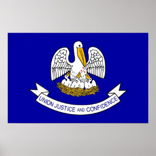 Framed print with Flag of Louisiana, U.S.A.