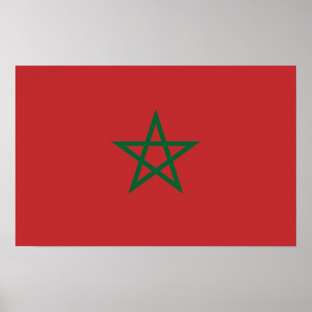 Framed print with Flag of Morocco (Front)
