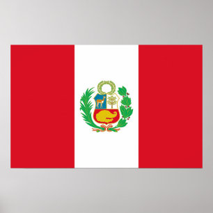 Framed print with Flag of Peru
