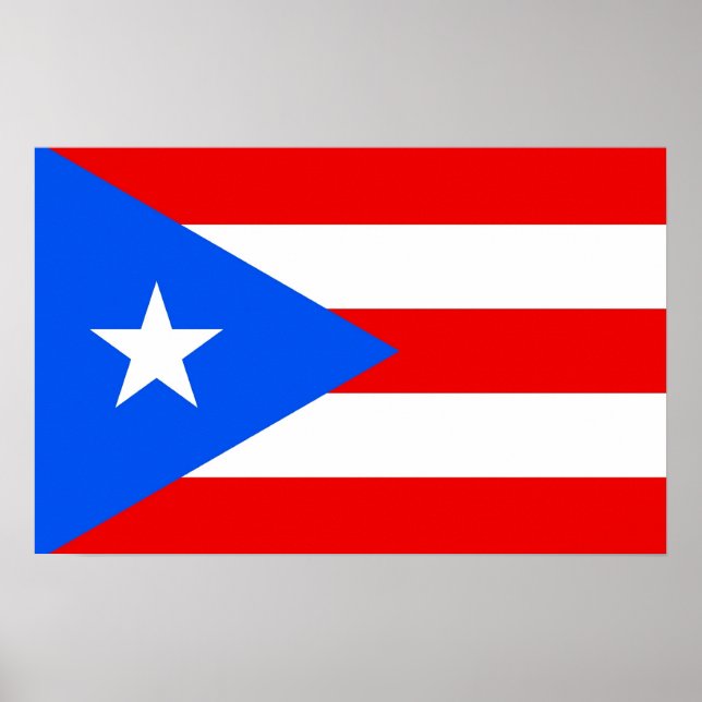 Framed print with Flag of Puerto Rico, U.S.A. (Front)