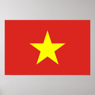 Framed print with Flag of Vietnam