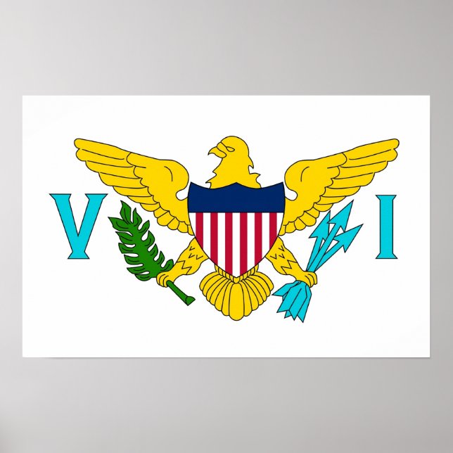 Framed print with Flag of Virgin Islands, U.S.A. (Front)