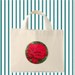 Framed Red Rose Mini Tote Bag<br><div class="desc">This Framed Red Rose design from Zazzle and Elizabeth's Creative Pursuits features a single red rose surrounded by its leaves. The rose is enclosed within a circular frame. It is also available with a single yellow rose with its leaves, a single pink rose with its leaves, or a single white...</div>