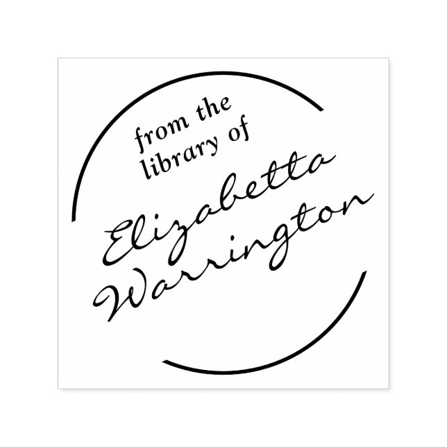 Framed Simple Script #14 Library Book Name Self-inking Stamp (Design)