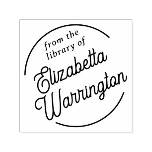 Framed Simple Script #7 Library Book Name Self-inking Stamp