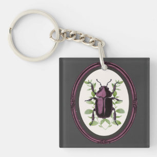 Framed Stag Beetle Keychain