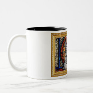 Framed Stained Glass Westie Beauty Two-Tone Coffee Mug