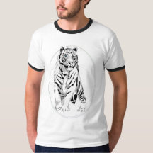 Framed Stately White Tiger Shirt