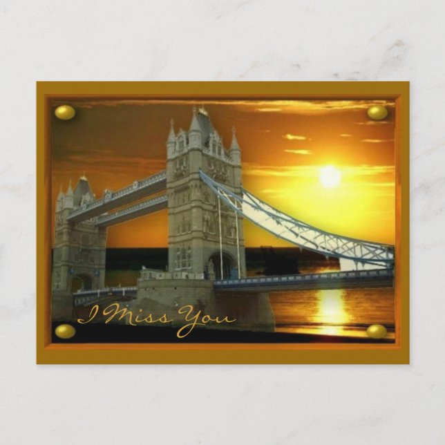 Framed Tower Bridge Sunshine Postcard (Front)
