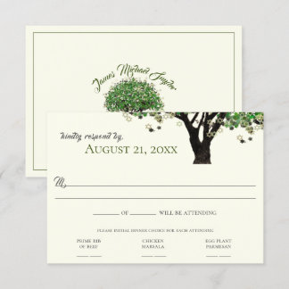 Framed Tree Star of David Mitzvah RSVP Invitation
