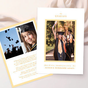 Framed University Orange Photo Graduation Announcement