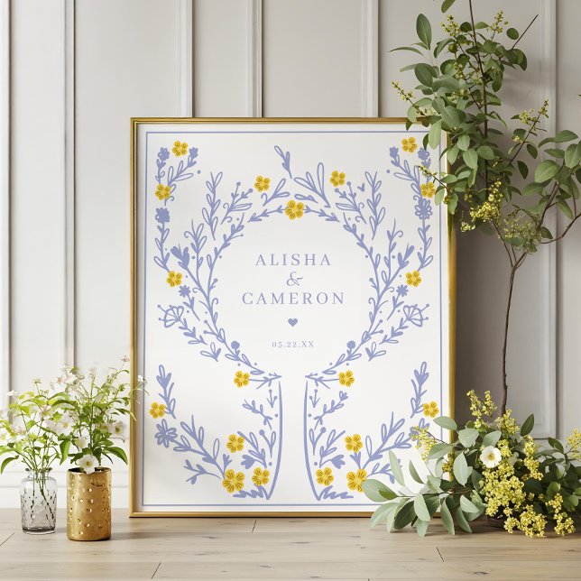 Framed Violet Fingerprint Tree Wedding Guest Book (Framed Violet Fingerprint Tree Wedding Guest Book)