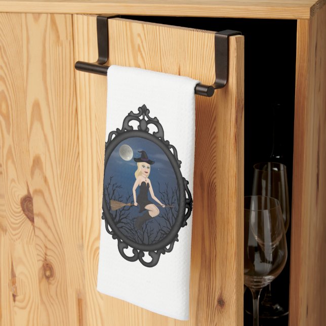 Framed Witch Kitchen Towel (Thirds Fold)