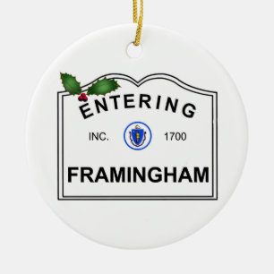 Framingham MA Ceramic Ornament