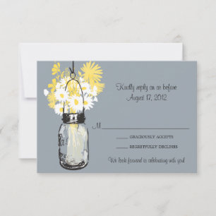 Franc-maçon Jar et Wildflowers RSVP Card