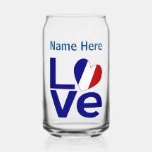 Français Bleu Amour Coeur Drapeau Personnalisé Boi