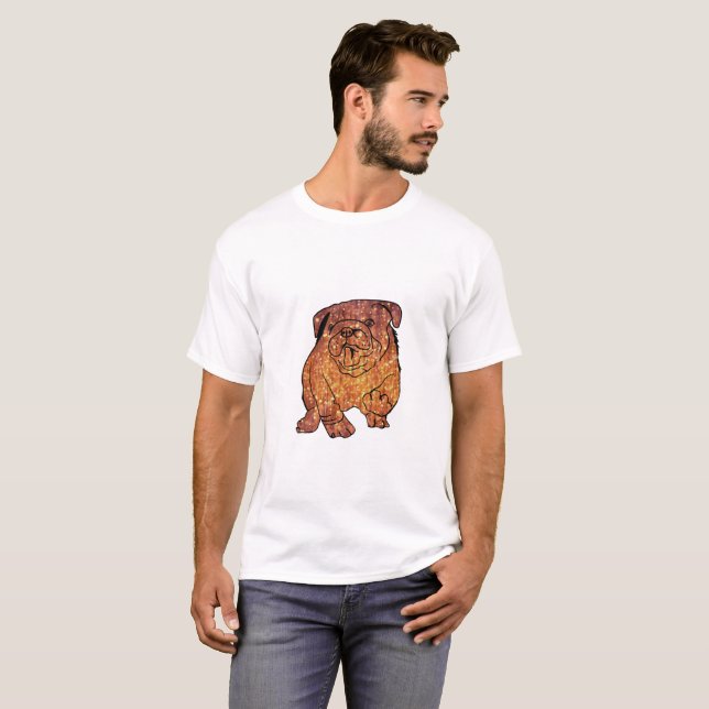 Français Bulldog Art T-shirt basique, blanc (Devant entier)