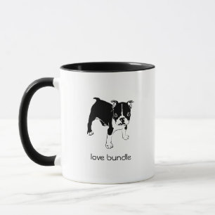 Français Bulldog chiot amoureux Bundle café Mug