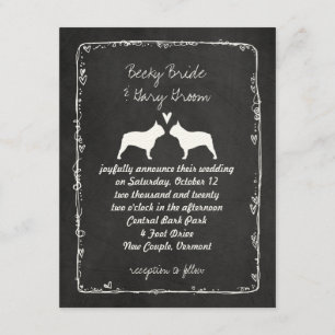 Français Bulldog Silhouettes Mariage Faire-part