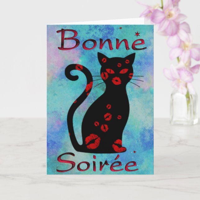 Français : Carte de voeux Bonne Soiree (Orchidée)