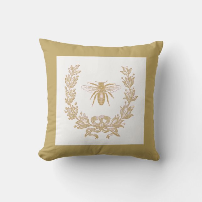 Français champignon de coussin de w/Bee guirlande (Recto)