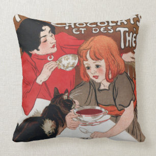 Francais de Chocolats French Chocolate Throw Pillow