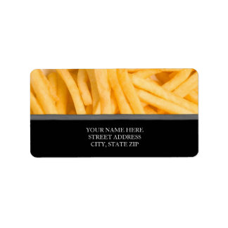 Français Fries Étiquette de adresse