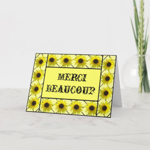Français Le Tournesol Carte de remerciements
