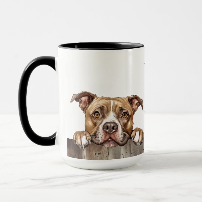 Français Staffordshire Bull Terrier Chien Mug (Gauche)