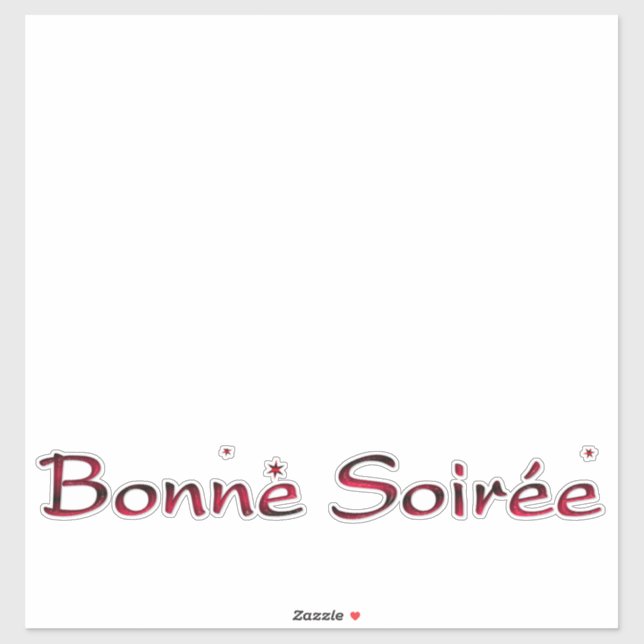 Français : Sticker Bonne Soiree (Feuille)