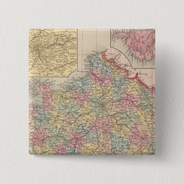 France 10 2 inch square button (Front)