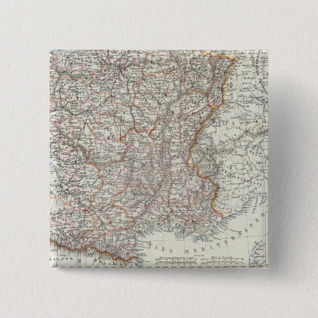 France 10 2 inch square button (Front)