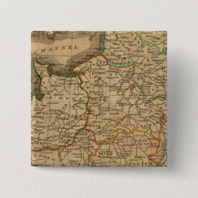 France 13 2 inch square button (Front)