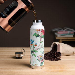 France 1830 Floral Antique Wallpaper Water Bottle