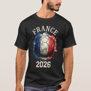 France 2026 Soccer Vintage Flag Paint Splatter Art T-Shirt