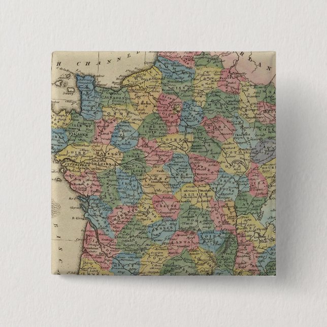 France 25 2 inch square button (Front)