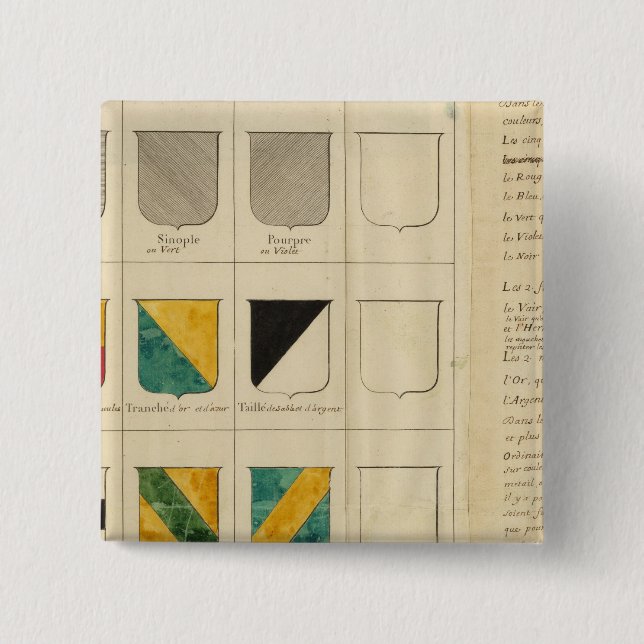 France 28 2 inch square button (Front)