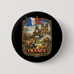 France 2 Inch Round Button