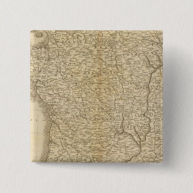 France 2 Inch Square Button (Front)