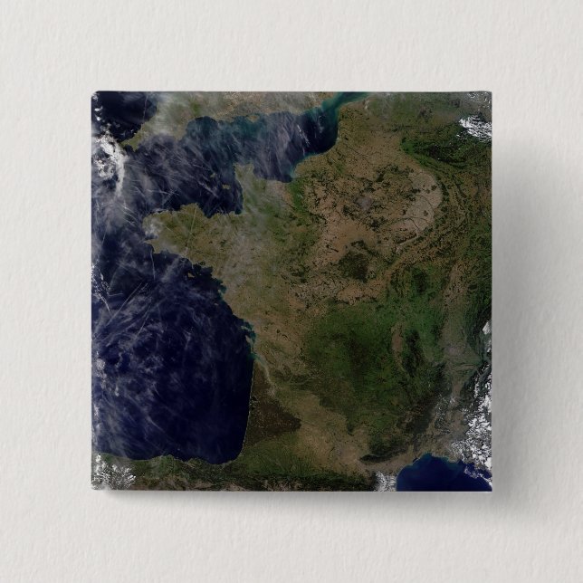 France 2 Inch Square Button (Front)