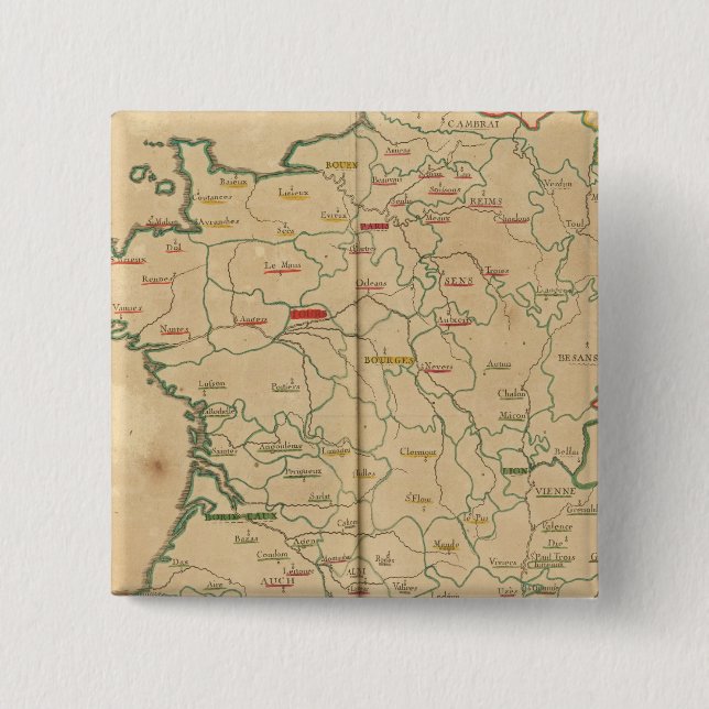 France 32 2 inch square button (Front)
